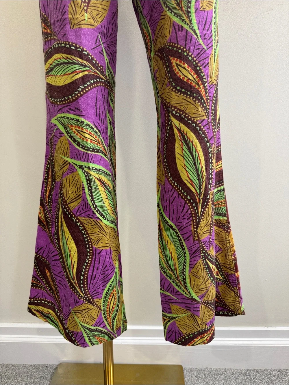 ZARA Multicolor Linen Cropped Pants | Size Medium | Made in Morocco